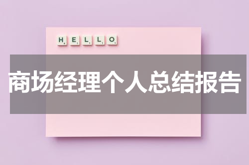 商场经理个人总结报告
