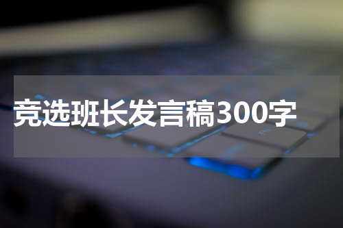 竞选班长发言稿300字