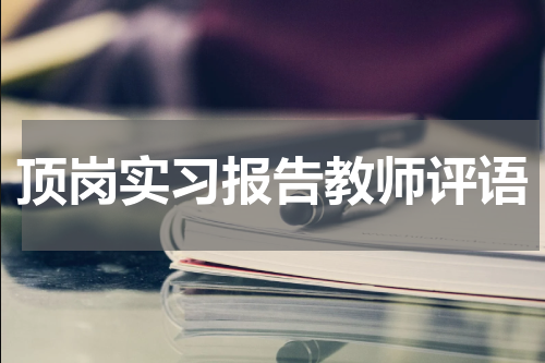 顶岗实习报告教师评语