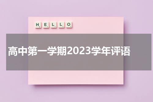 高中第一学期2023学年评语
