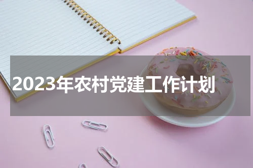 2023年农村党建工作计划