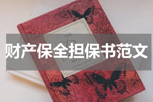 财产保全担保书范文