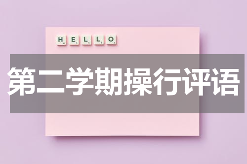 第二学期操行评语