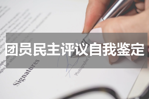 团员民主评议自我鉴定