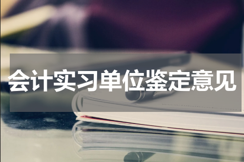 会计实习单位鉴定意见