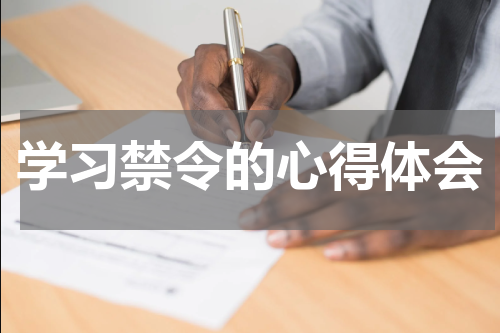 学习禁令的心得体会