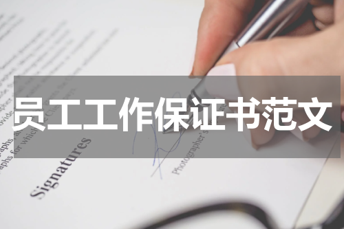 员工工作保证书范文