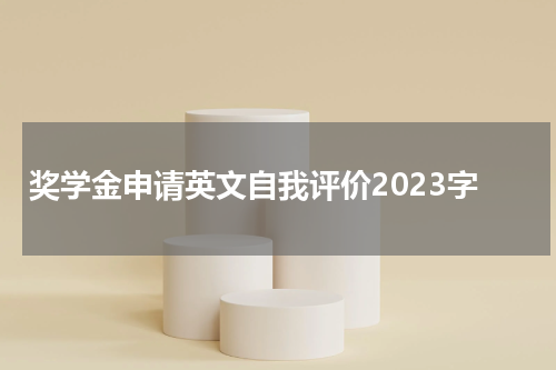 奖学金申请英文自我评价2023字