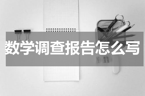 数学调查报告怎么写