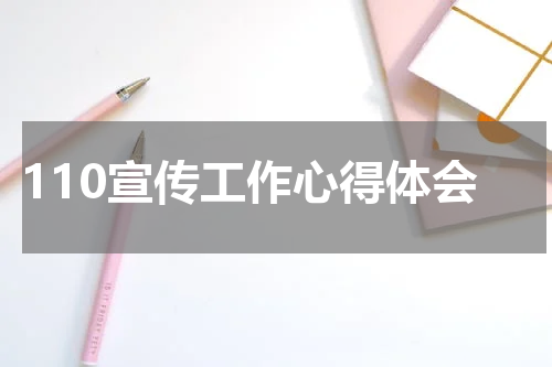 110宣传工作心得体会