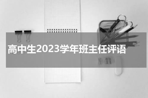 高中生2023学年班主任评语