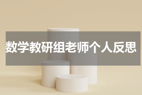 数学教研组老师个人反思