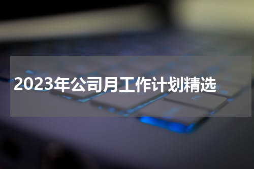2023年公司月工作计划精选