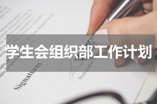 学生会组织部工作计划