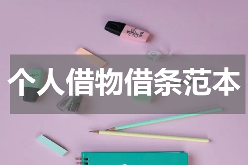 个人借物借条范本