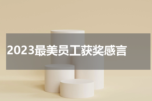 2023最美员工获奖感言
