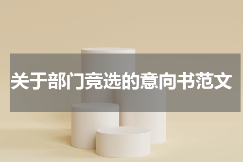 关于部门竞选的意向书范文