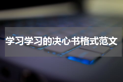 学习学习的决心书格式范文