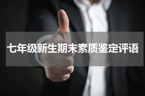 七年级新生期末素质鉴定评语