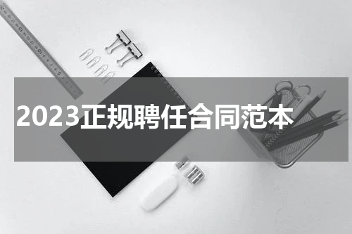 2023正规聘任合同范本