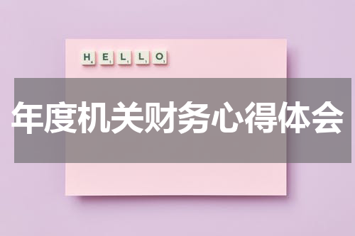 年度机关财务心得体会