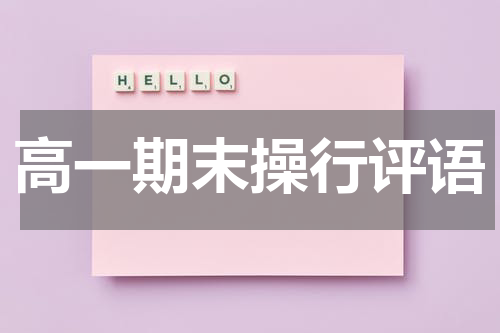 高一期末操行评语