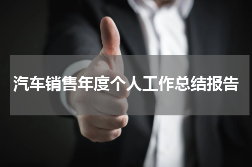 汽车销售年度个人工作总结报告