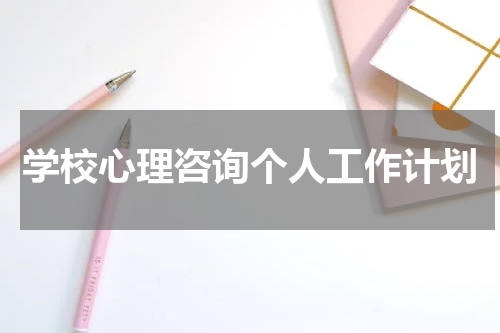 学校心理咨询个人工作计划