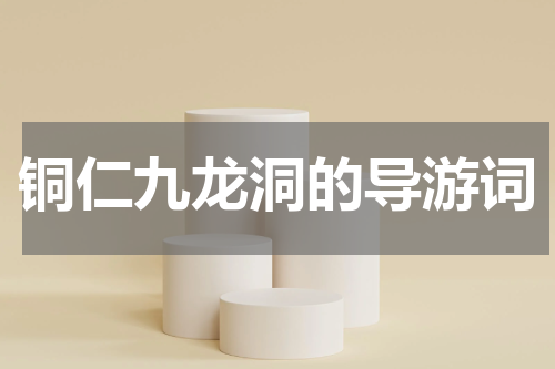 铜仁九龙洞的导游词