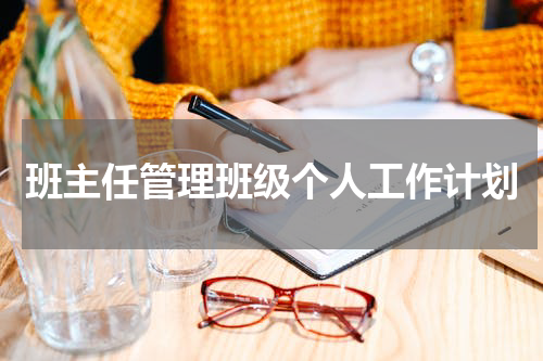 班主任管理班级个人工作计划