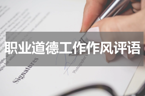 职业道德工作作风评语