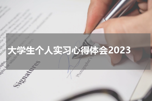 大学生个人实习心得体会2023