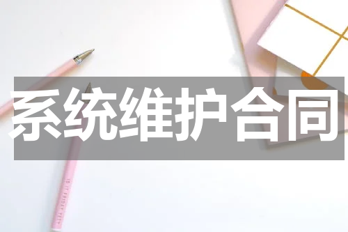 系统维护合同