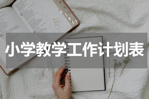 小学教学工作计划表