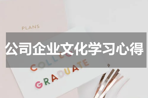 公司企业文化学习心得