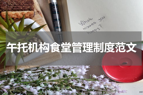 午托机构食堂管理制度范文