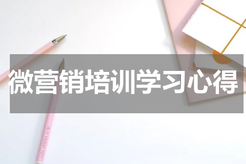 微营销培训学习心得