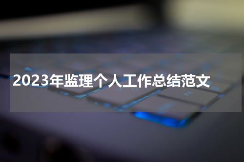 2023年监理个人工作总结范文