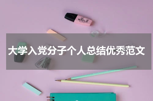 大学入党分子个人总结优秀范文
