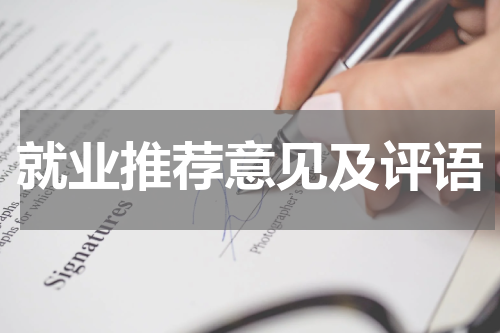 就业推荐意见及评语