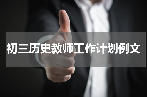 初三历史教师工作计划例文