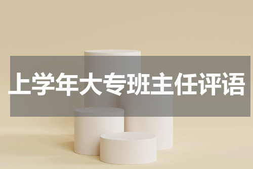 上学年大专班主任评语