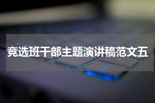 竞选班干部主题演讲稿范文五