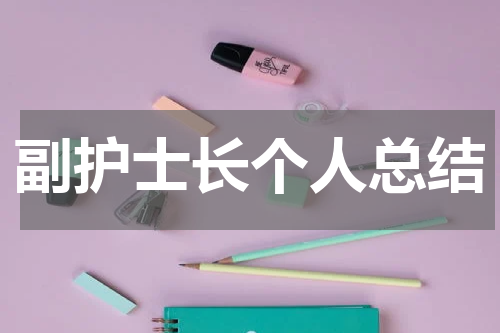 副护士长个人总结