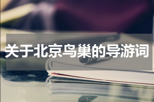 关于北京鸟巢的导游词
