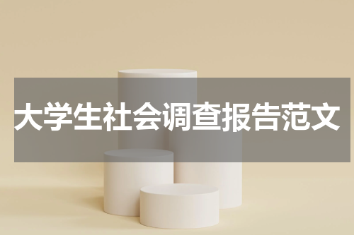 大学生社会调查报告范文