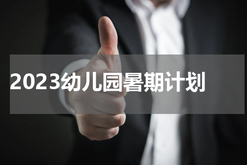 2023幼儿园暑期计划