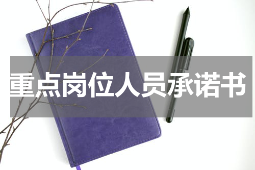 重点岗位人员承诺书