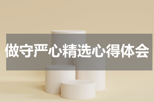 做守严心精选心得体会