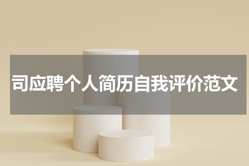 司应聘个人简历自我评价范文
